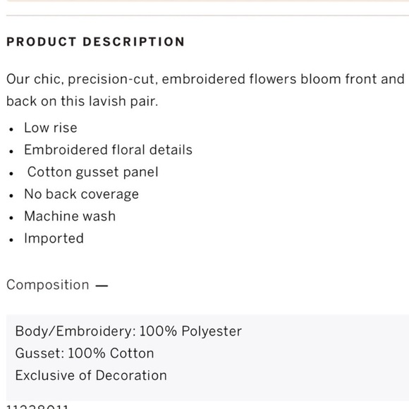 Victoria’s Secret Very Sexy Red Glam Floral Embroidery Thong - Picture 3 of 4